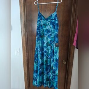 Lulu's Teal and Blue Floral Dress